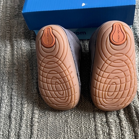 Stride Rite Gray and Tan Baby Walker Shoes - Picture 2 of 4